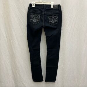 Ultra low rise VINTAGE Maurice’s Black skinny Jeans Stretchy Size S 27inch